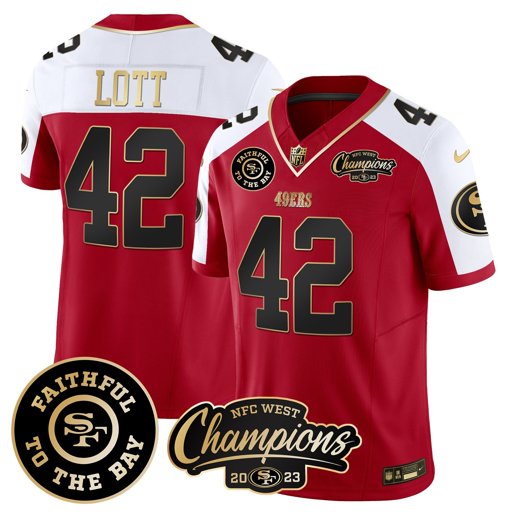 All Players San Francisco 49ers Faithful & 2023 NFC West Champions Patch Vapor Jersey - Men - Image 34