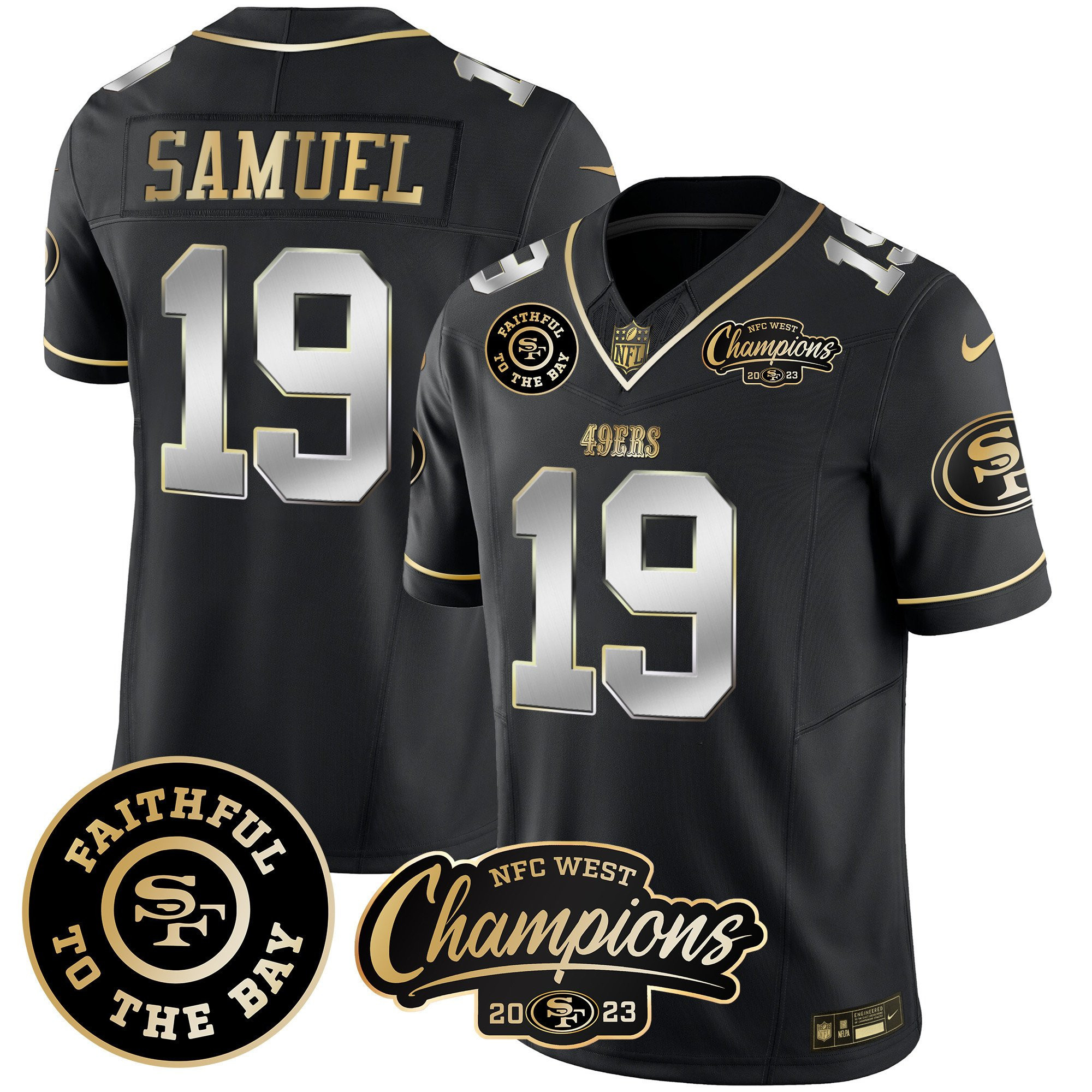 All Players San Francisco 49ers Faithful & 2023 NFC West Champions Patch Vapor Jersey - Men - Image 11
