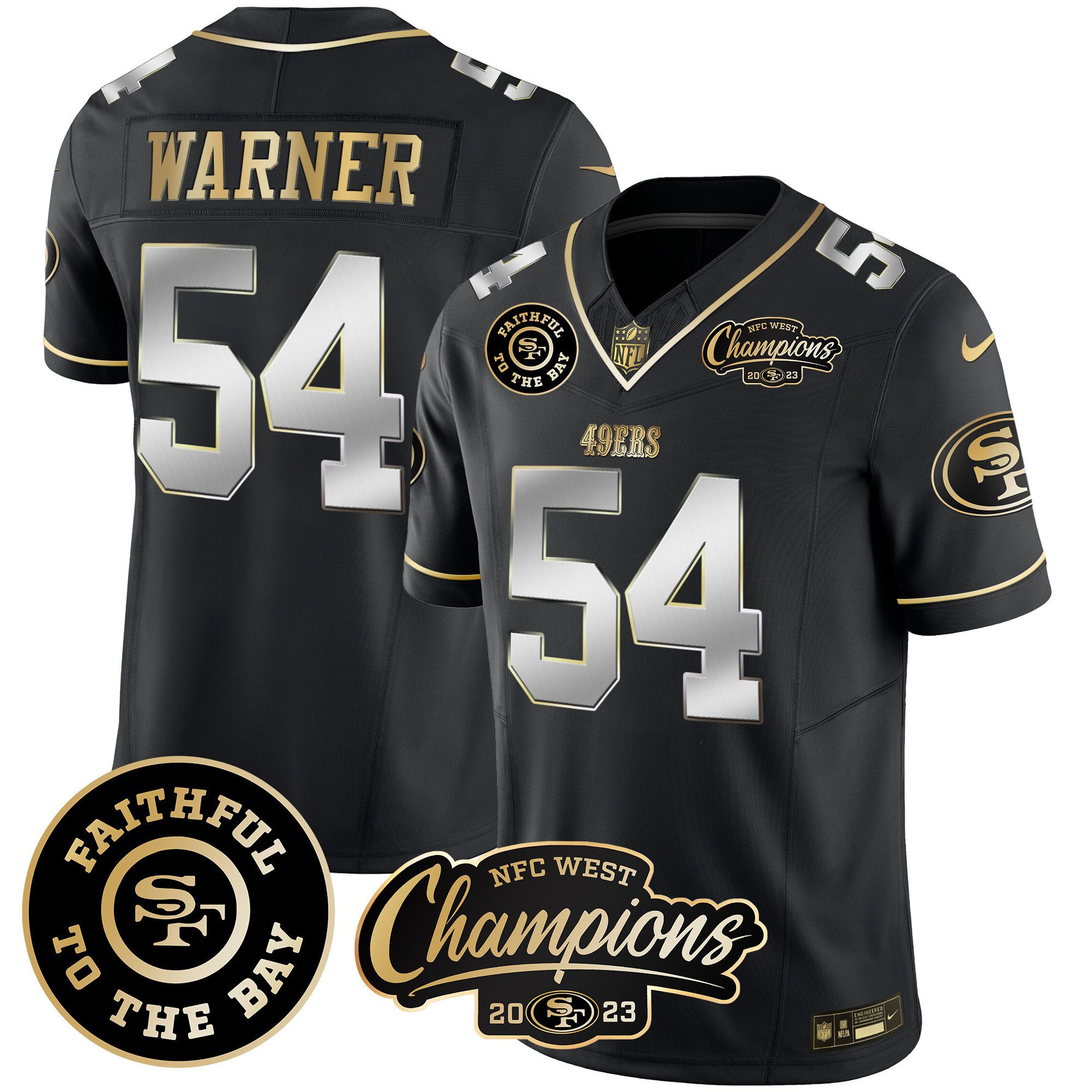 All Players San Francisco 49ers Faithful & 2023 NFC West Champions Patch Vapor Jersey - Men - Image 15