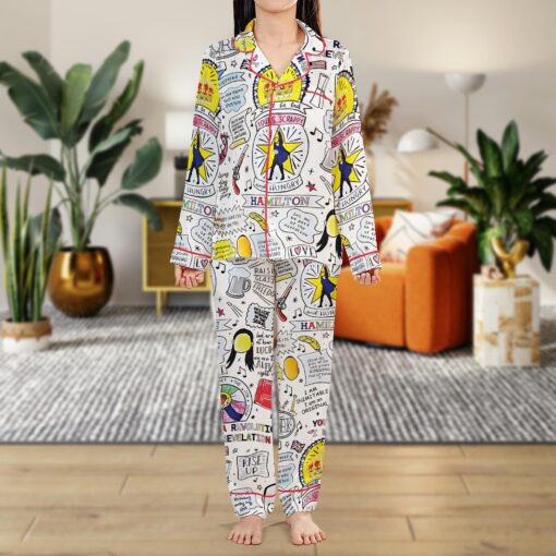 Hamilton Musical Silky Satin Pajama Set For Women - Image 5