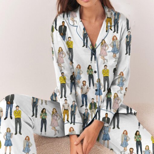 The Outsider Satin Pajama Set For Women, Print Sleepwear & Loungewear PJs - Image 5