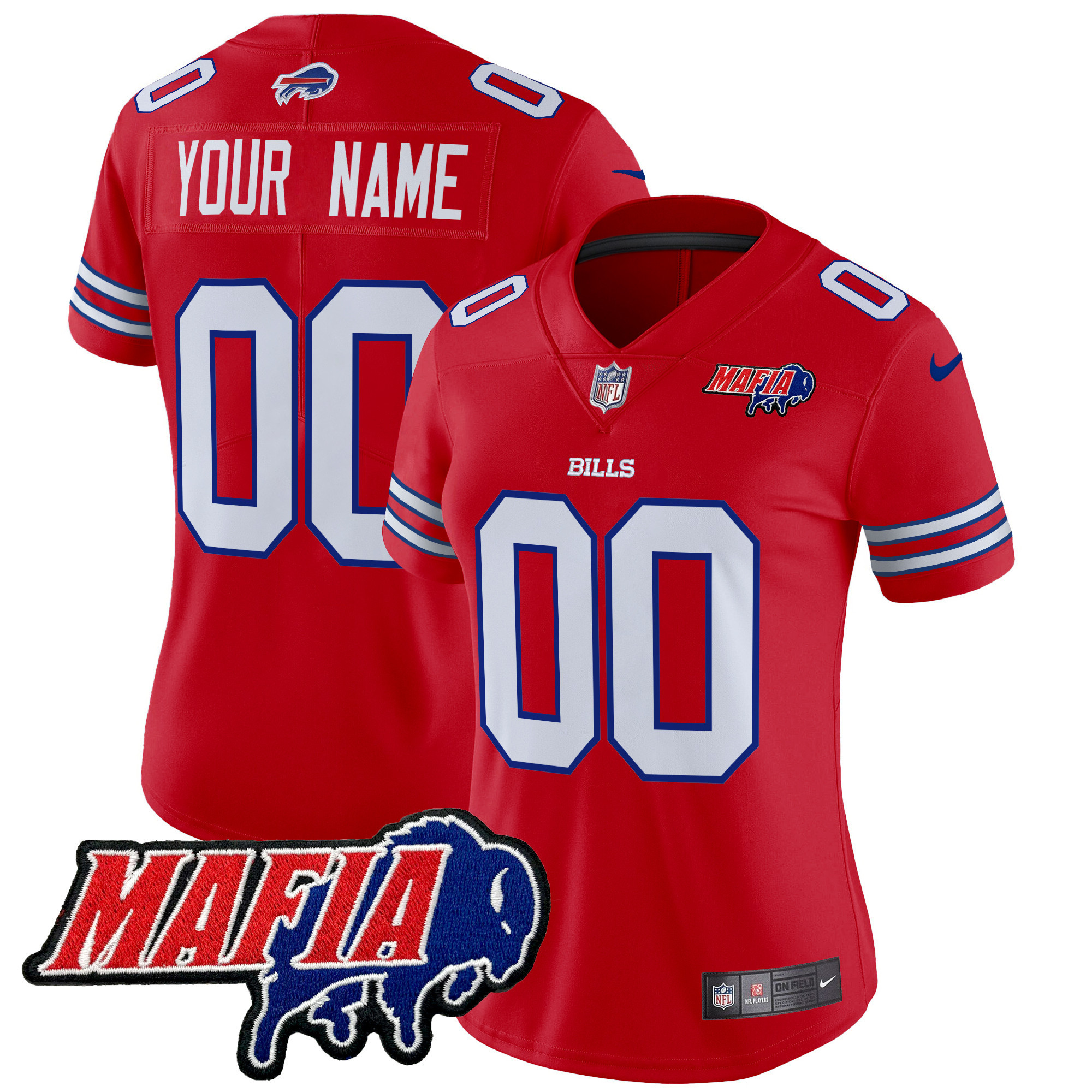 Buffalo Bills 2024 Buffalo Bills Mafia Patch Vapor Limited Custom Jersey - All Stitched - Image 8