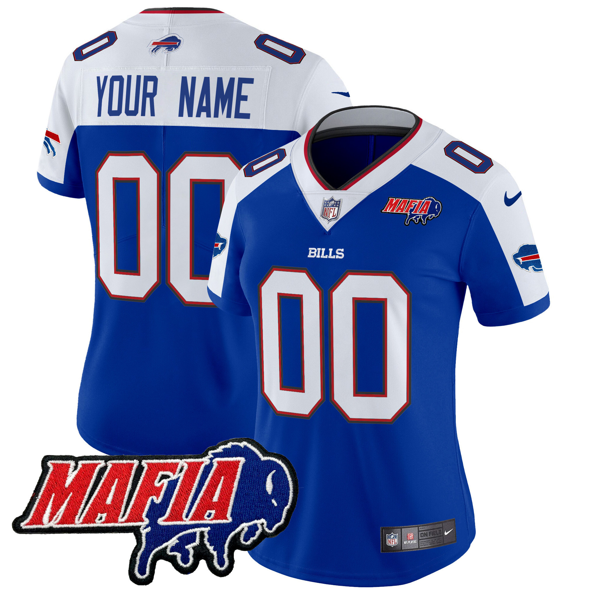 Buffalo Bills 2024 Buffalo Bills Mafia Patch Vapor Limited Custom Jersey - All Stitched - Image 11
