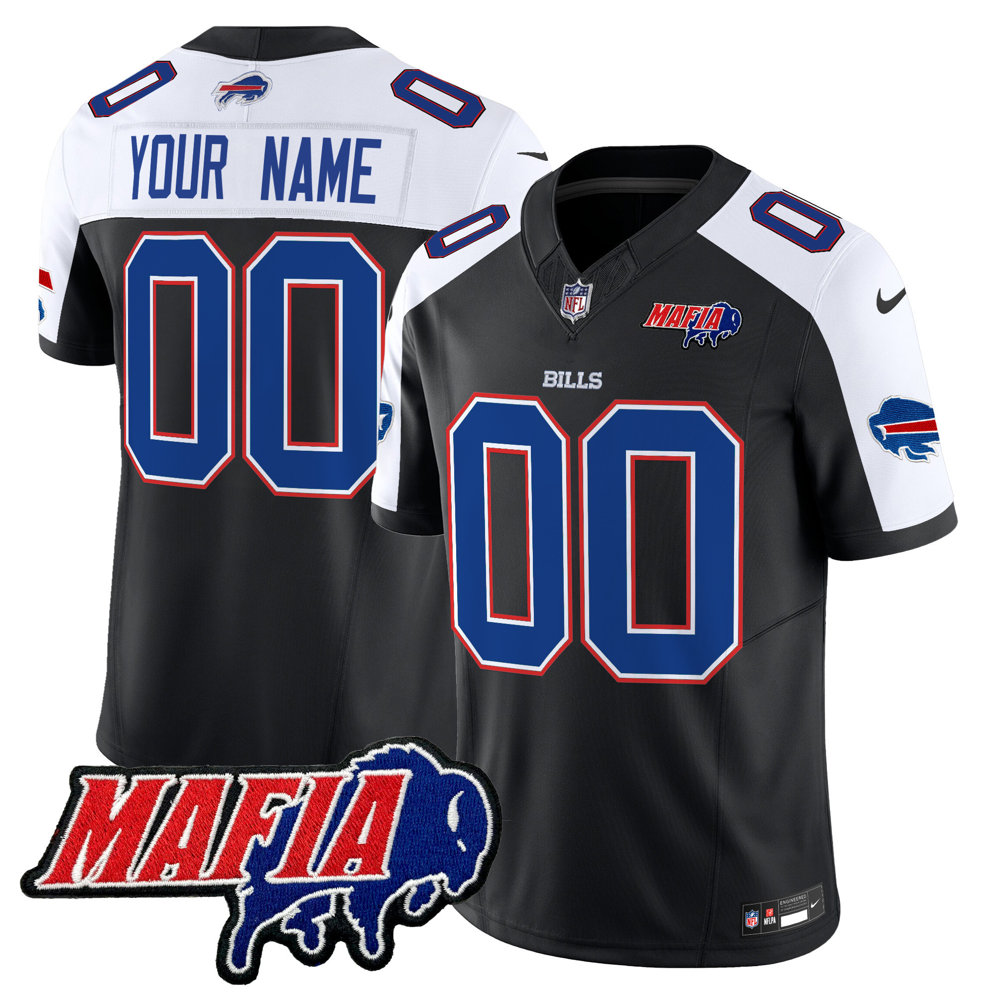 Buffalo Bills 2024 Buffalo Bills Mafia Patch Vapor Limited Custom Jersey - All Stitched - Image 6