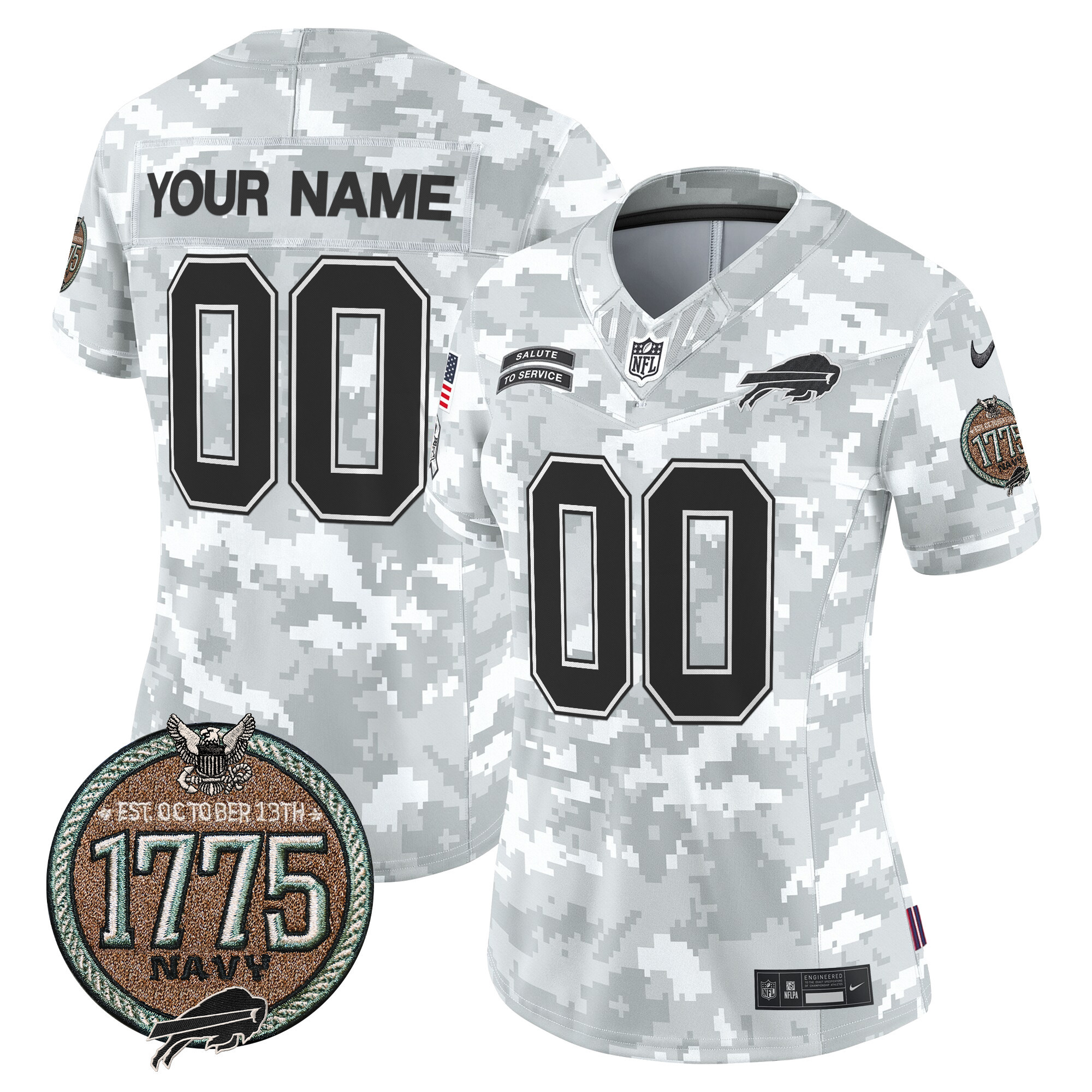 Buffalo Bills 2024 Salute to Service Establishment Year Patch Vapor Limited Custom Jersey - All Stitched - Image 7