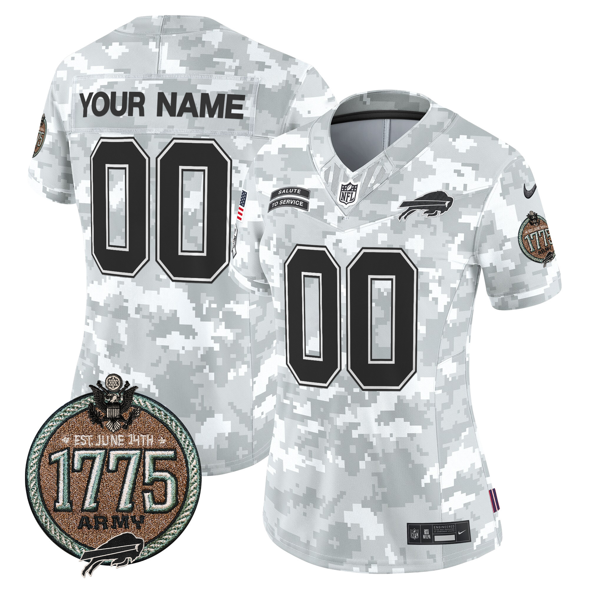 Buffalo Bills 2024 Salute to Service Establishment Year Patch Vapor Limited Custom Jersey - All Stitched - Image 6