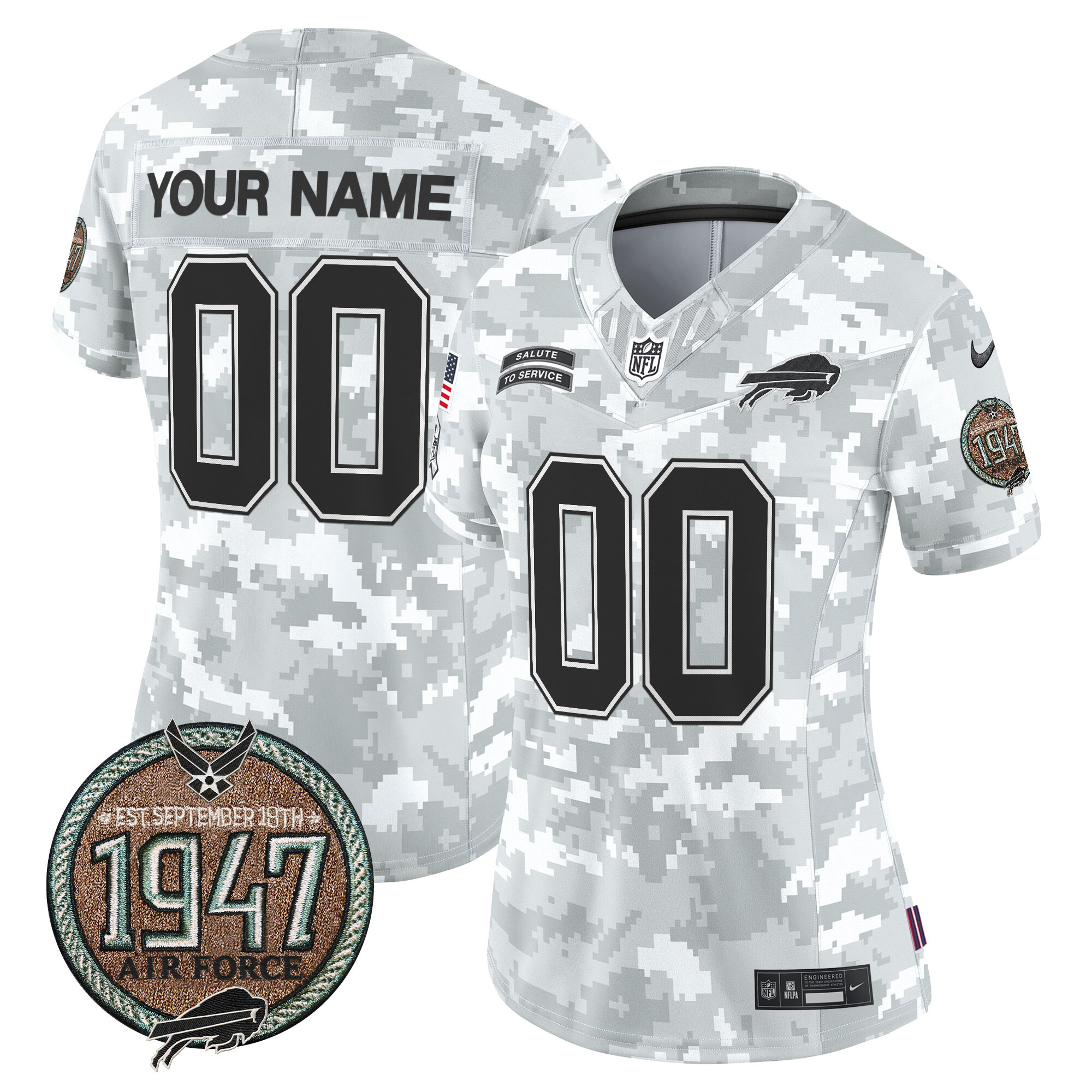 Buffalo Bills 2024 Salute to Service Establishment Year Patch Vapor Limited Custom Jersey - All Stitched - Image 8