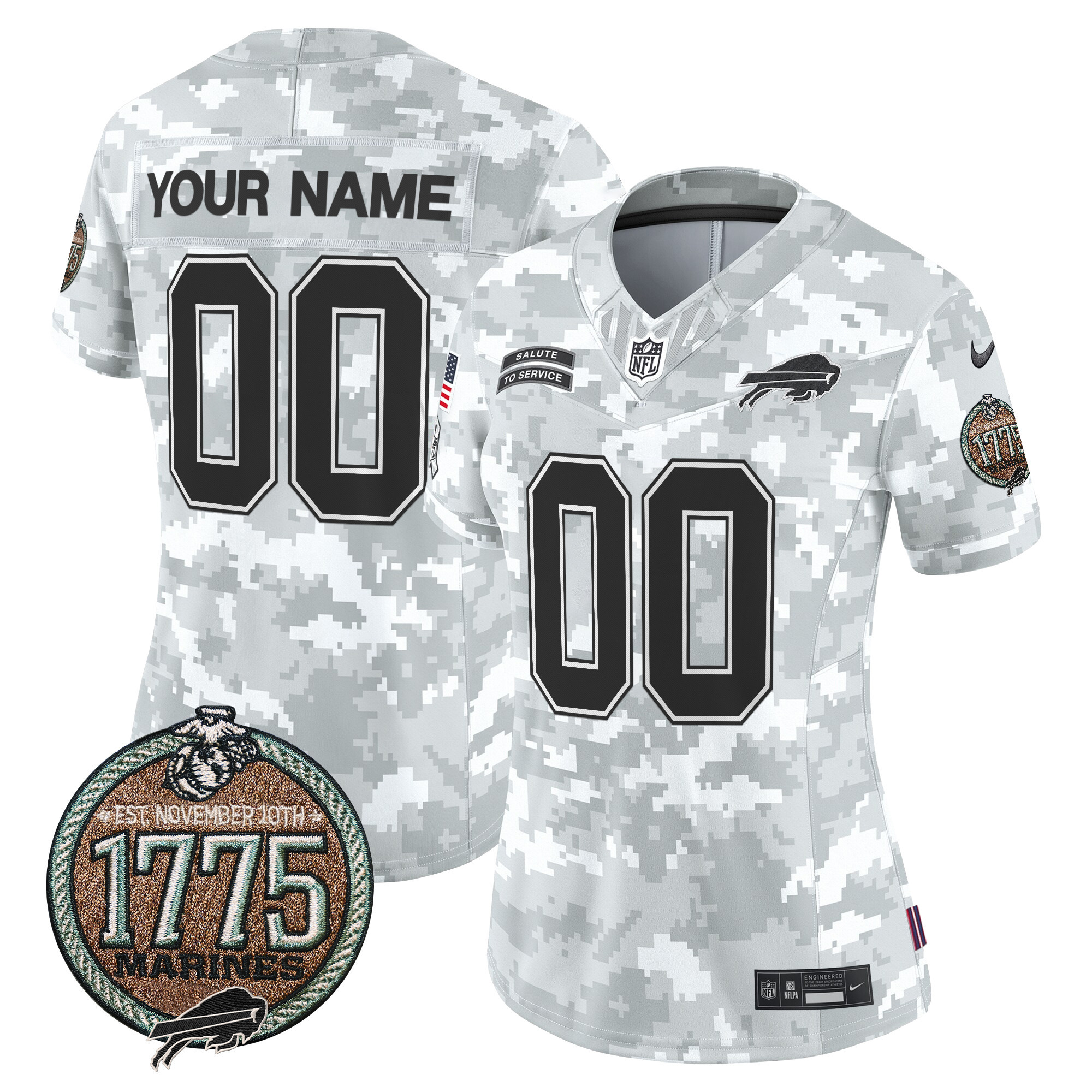 Buffalo Bills 2024 Salute to Service Establishment Year Patch Vapor Limited Custom Jersey - All Stitched - Image 5