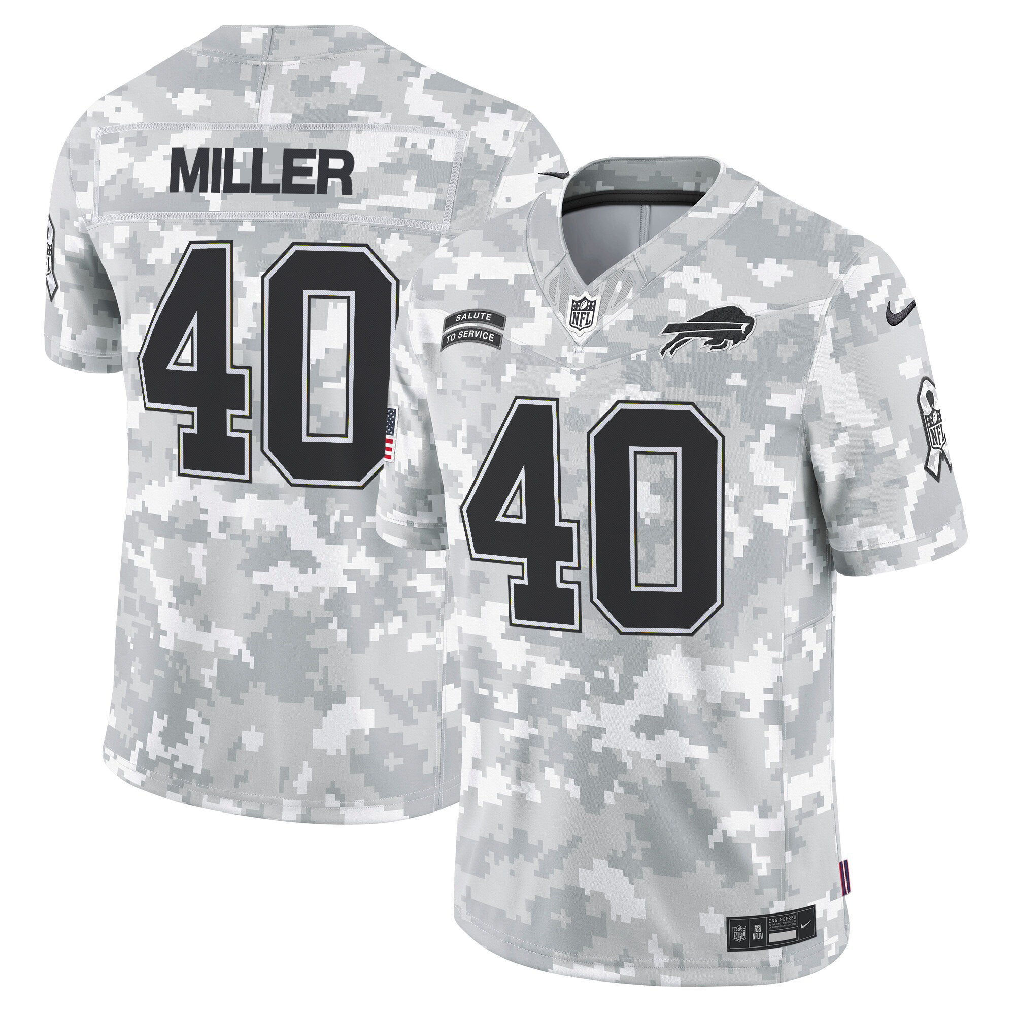 Buffalo Bills 2024 Salute to Service Vapor Limited Jersey - Arctic Camo - All Stitched - Image 4