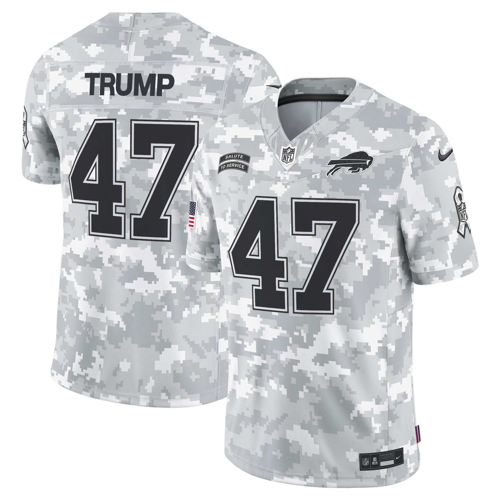 Buffalo Bills 2024 Salute to Service Vapor Limited Jersey - Arctic Camo - All Stitched - Image 8