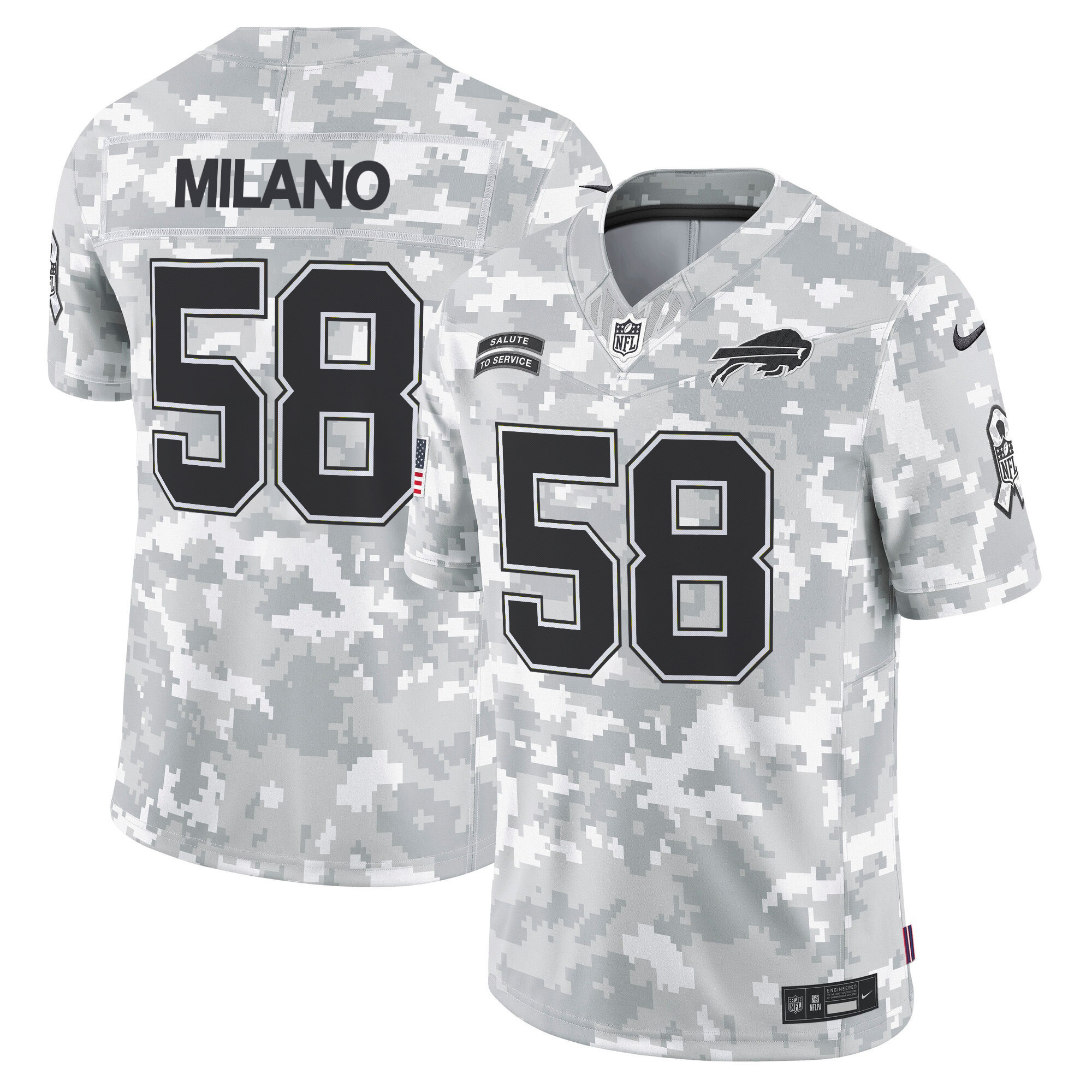 Buffalo Bills 2024 Salute to Service Vapor Limited Jersey - Arctic Camo - All Stitched - Image 5