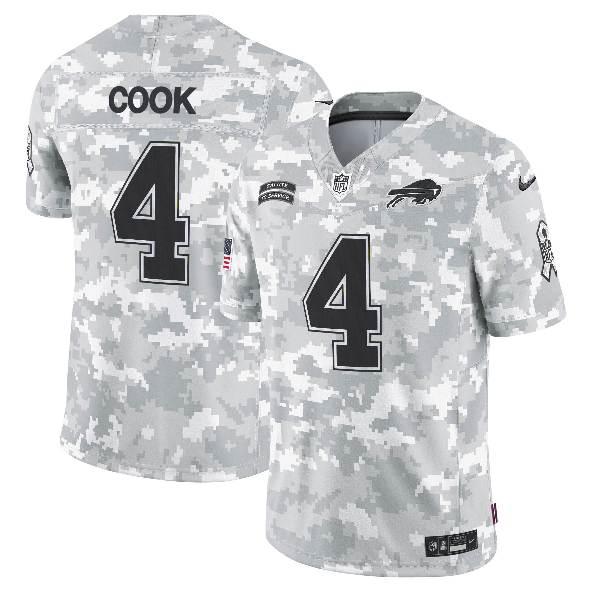 Buffalo Bills 2024 Salute to Service Vapor Limited Jersey - Arctic Camo - All Stitched - Image 2
