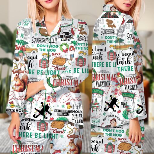 Griswold Christmas Satin Pajamas Set, Christmas Tree Farm Pajamas Set - Image 7