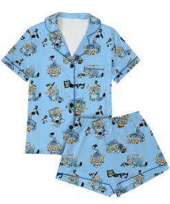Alternative view of Demon Hunters Jinu’s Pet Derpy Tiger and Bird Satin Pajama Set