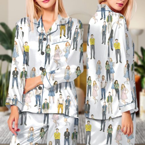 The Outsider Satin Pajama Set For Women, Print Sleepwear & Loungewear PJs - Image 6