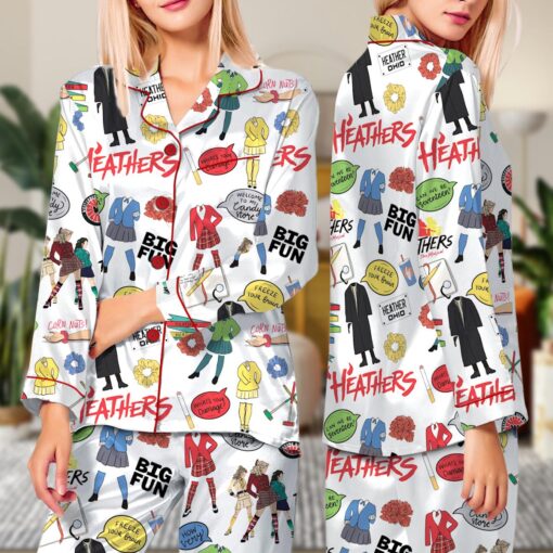 Heathers Vintage Movie Satin Pajamas Set For Women - Image 5