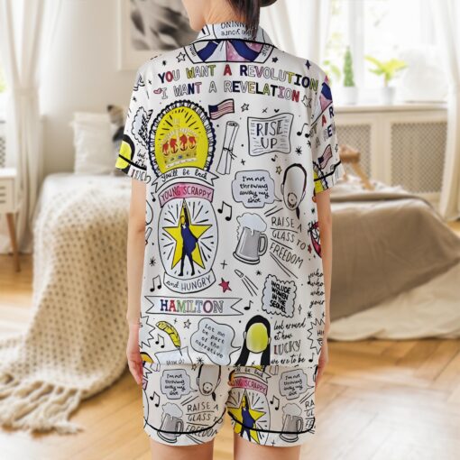 Hamilton Musical Silky Satin Pajama Set For Women - Image 2