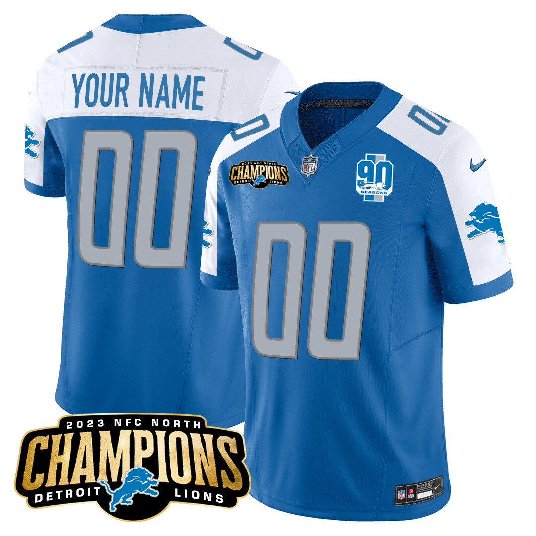Detroit Lions 2023 NFC North Champions Patch Vapor Custom Jersey V2 - All Stitched - Image 7
