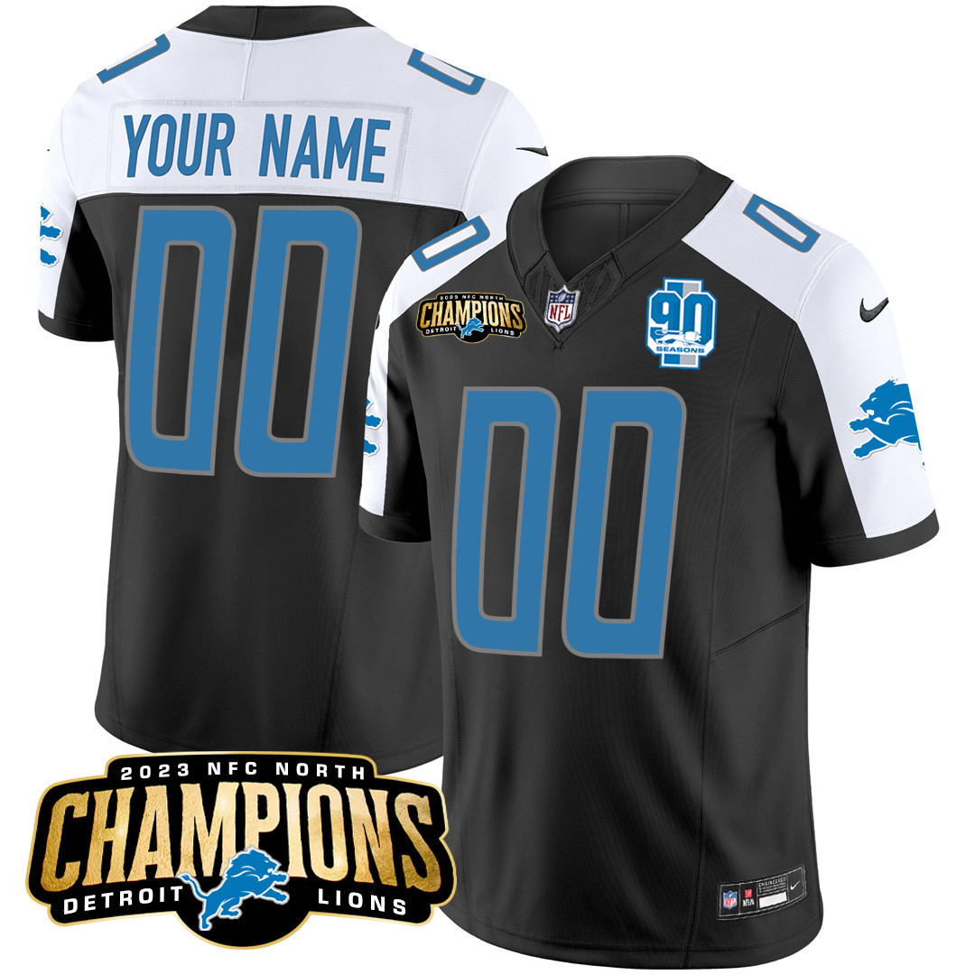 Detroit Lions 2023 NFC North Champions Patch Vapor Custom Jersey V2 - All Stitched - Image 6