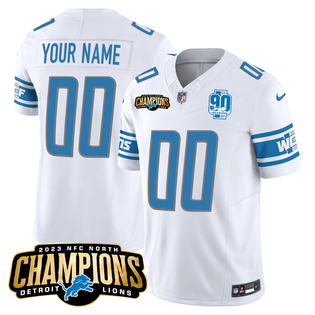 Detroit Lions 2023 NFC North Champions Patch Vapor Custom Jersey V2 - All Stitched - Image 9