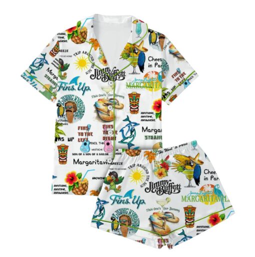 Jimmy Buffett In Memory Of Jimmy Buffett Satin Pajamas Set For Women - Image 2