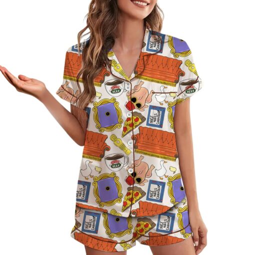 Friends TV Show Satin Pajama Set, Central Perk Lounge PJs - Image 2