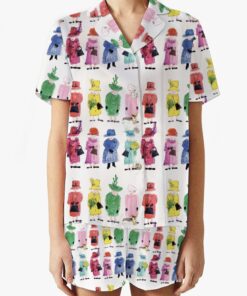 Queen Elizabeth II Rainbow Satin Pajama Set, Satin Pajamas For Women