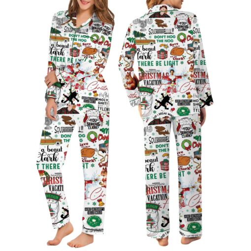 Griswold Christmas Satin Pajamas Set, Christmas Tree Farm Pajamas Set - Image 5