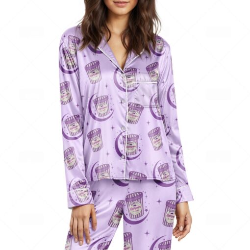 Moonbeam Ice Cream Music Tour Satin Pajamas Set, America Concert Tour Satin Pajamas Set - Image 4