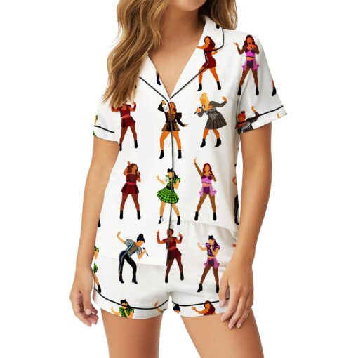 Six Musical Silky Satin Pajama Set For Women, Satin Pajamas For Women - Image 5