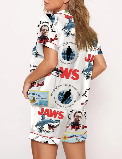 Women's Jaws Captain Quint Chief Brody Amity Island Satin Pajama Set - Image 2
