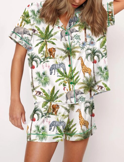 Safari Animal Satin Pajama Set For Women - Image 7