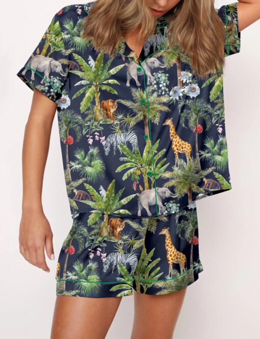Safari Animal Satin Pajama Set For Women - Image 3