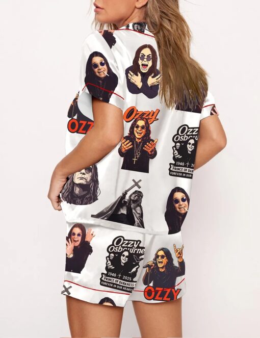 Women's Ozzy Osbourne The Prince of Darkness Memorial Remembrance Satin Pajama Set - Image 2