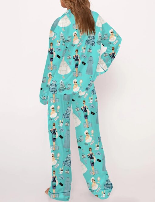 Breakfast At Tiffany's Print Satin Pajama Set - Image 18