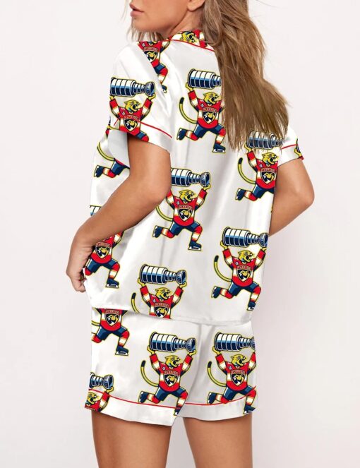 Women's America Hockey Florida Panthers Stanley Cup Champion Satin Pajama Set - Image 3