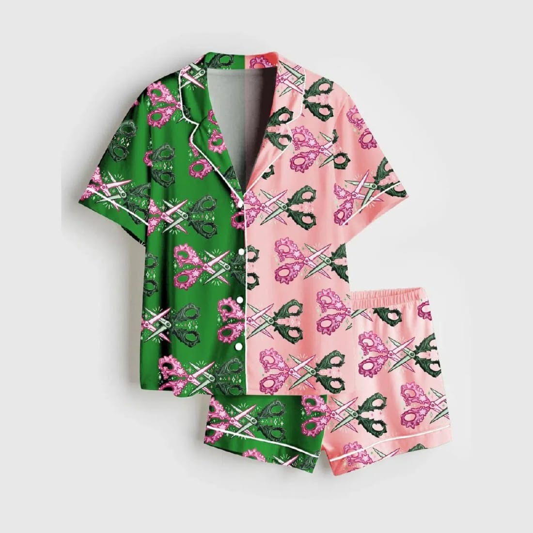 Wicked Scissors Satin Pajama Set