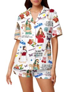 Descendants Zombies World Tour Heart Satin Pajamas, Descendants Concert Silk Pajamas, Disney Zombies 4 Sleepwear, Disney Tour Pajamas