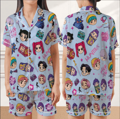 Saja Boys x Huntrix Pajamas – Derpy Tiger & Bird Kpop-Inspired Sleepwear - Image 2