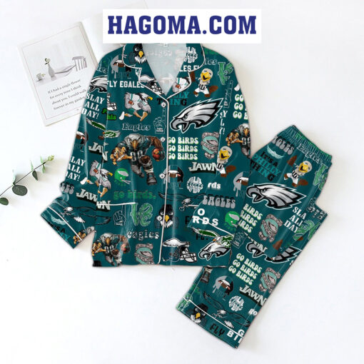 Philadelphia Eagles Go Birds Fly Eagles Fly Pajamas Set - Image 3
