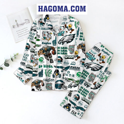 Philadelphia Eagles Go Birds Fly Eagles Fly Pajamas Set - Image 2