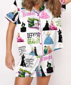 Alternative view of Wicked Elphaba And Glinda Satin Pajama Set