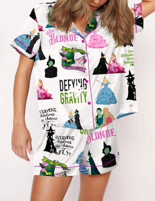 Wicked Elphaba And Glinda Satin Pajama Set - Image 2