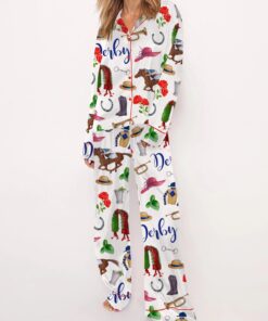 Alternative view of Kentucky Derby Party Satin Pajama Set For Women