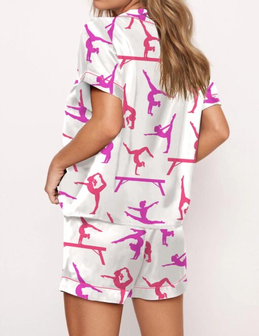 Gymnast Poses Satin Pajama Set - Image 2