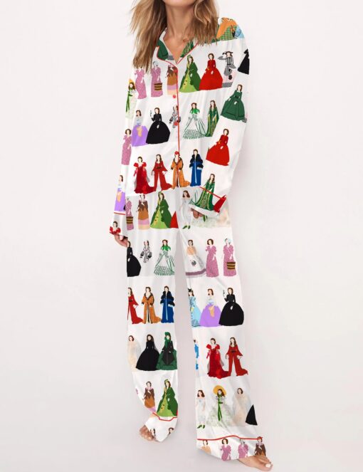 Vintage Scarlett Satin Pajama Set For Women - Image 2