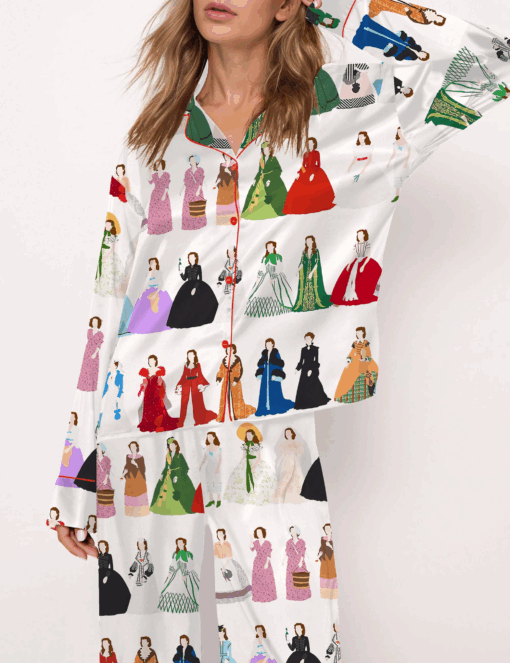 Vintage Scarlett Satin Pajama Set For Women - Image 4