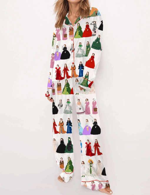 Vintage Scarlett Satin Pajama Set For Women - Image 2