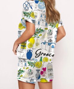 Alternative view of Greece Travel Satin Pajama Set For Women