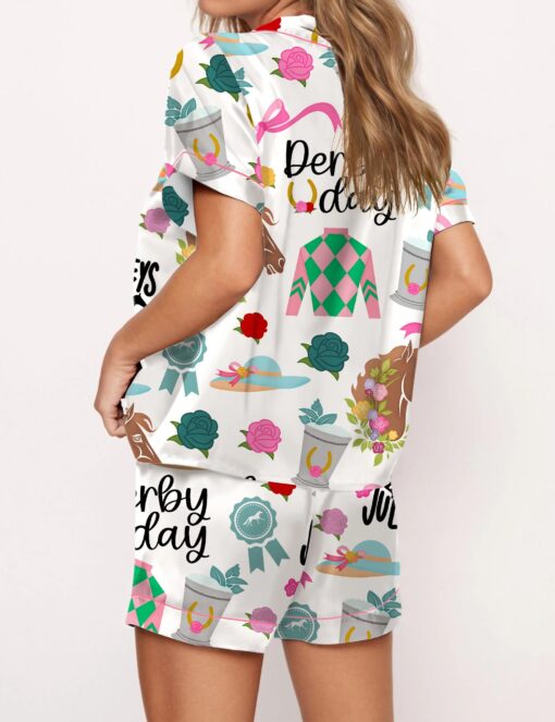 Kentucky Derby Satin Pajama Set For Women - Image 3